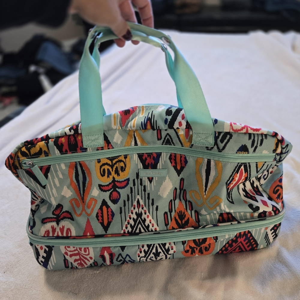 Vera Bradley Teal Multi-Color Patterned Travel Bag